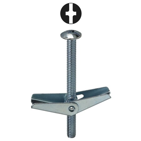 L.H. DOTTIE Toggle Bolt, 3" L, Carbon Steel TBC43